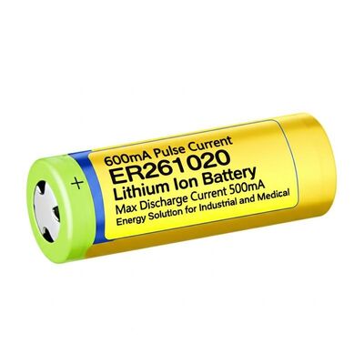 600mA Pulse Current ER261020 Lithium Ion Battery Max Discharge Current 500mA Energy Solution for Industrial and Medical