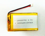 GPSの追跡者のための超薄いリチウム ポリマー電池503759 3.7V 1300mAhのサイクル寿命500