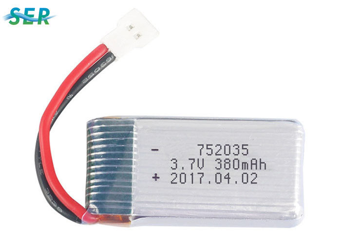 適用範囲が広いリチウム ポリマーRC無人機電池752035 3.7v 380mah 20C 30Cの高い排出率