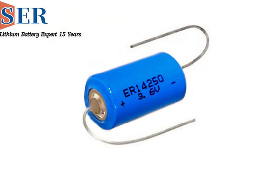 安全3.6Vリチウム第一次電池1/2AAのサイズ600mah ER14250S 3.6ボルトの高温150 Lisocl2電池の長い生命